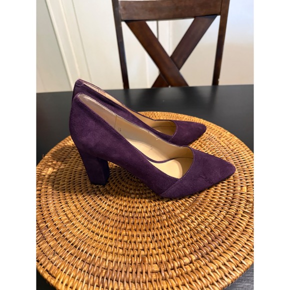 Franco Sarto Shoes - Franco Sarto Purple Suede Block Heel Pumps